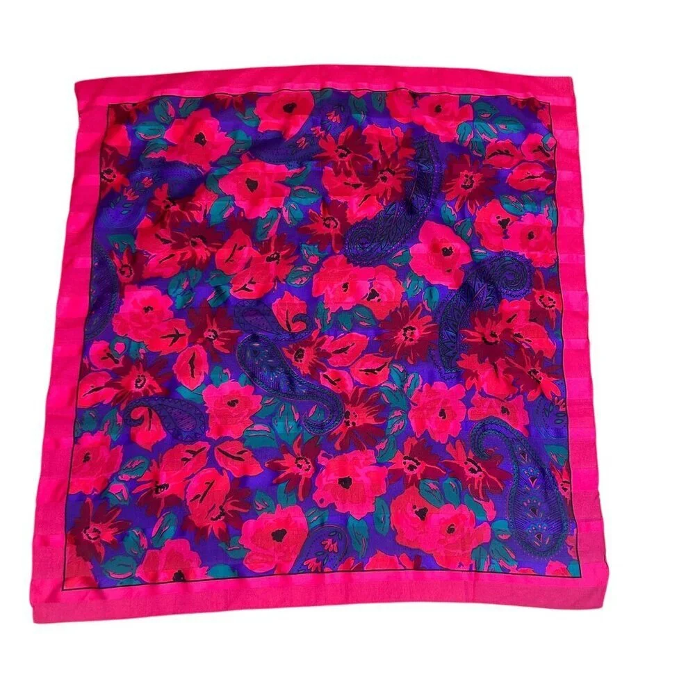 Vintage Fuchsia Pink Floral and Paisley 29